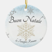 家族イタリアンブオンナターレクリスマススノーフレーク セラミックオーナメント (正面)