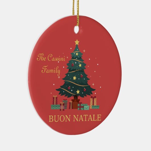 家族イタリアン名ブオンナターレカスタムツリー セラミックオーナメント (右)
