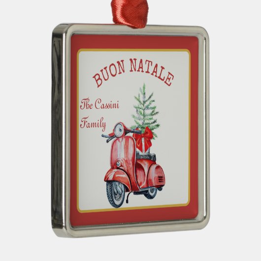 家族イタリアン名ブオンナターレカスタムツリー メタルオーナメント (右)
