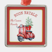家族イタリアン名ブオンナターレカスタムツリー メタルオーナメント (正面)