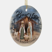 家族イタリアン名ブオンナターレ出生シーン セラミックオーナメント (右)