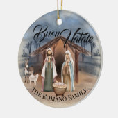 家族イタリアン名ブオンナターレ出生シーン セラミックオーナメント (左)
