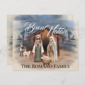 家族イタリアン名ブオンナターレ出生シーン ポストカード (正面/裏面)