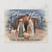 家族イタリアン名ブオンナターレ出生シーン ポストカード (正面)