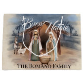 家族イタリアン名ブオンナターレ出生シーン ラージペーパーバッグ (正面)