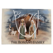 家族イタリアン名ブオンナターレ出生シーン ラージペーパーバッグ (裏面)