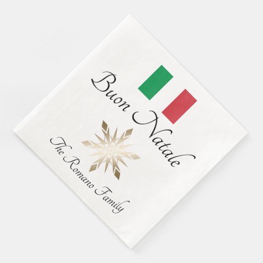家族イタリアン名ブオンナターレ国旗とスノーフレーク (コーナー)