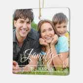 家族エレガントのクリスマスパーソナライズされた写真名 セラミックオーナメント (左)
