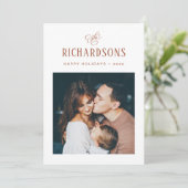 家族エレガントの写真と名前 |ハッピーホリデー シーズンカード (スタンド正面)