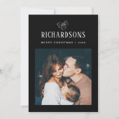 家族エレガントの写真と名前 |メリークリスマス シーズンカード (正面)