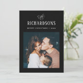 家族エレガントの写真と名前 |メリークリスマス シーズンカード (スタンド正面)
