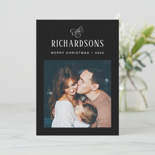 家族エレガントの写真と名前 |メリークリスマス シーズンカード (スタンド正面)