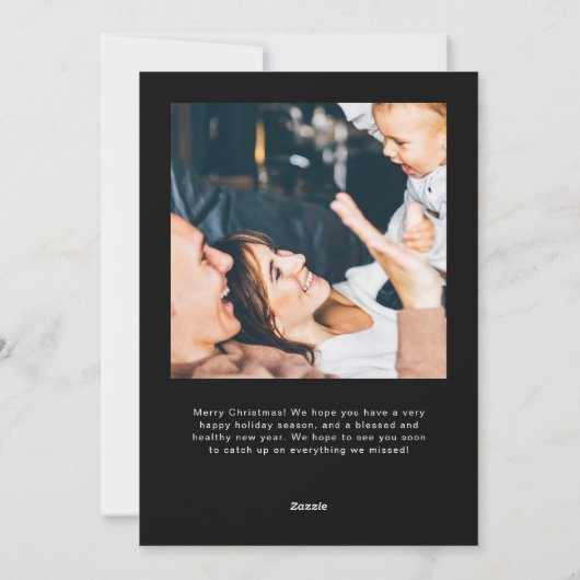 家族エレガントの写真と名前 |メリークリスマス シーズンカード (裏面)