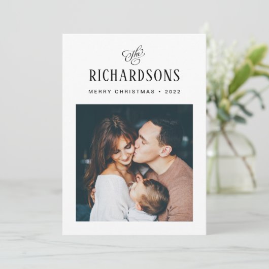 家族エレガントの写真と名前 |メリークリスマス シーズンカード (スタンド正面)