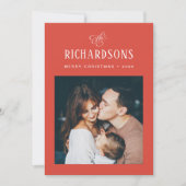 家族エレガントの写真と名前 |メリークリスマス シーズンカード (正面)