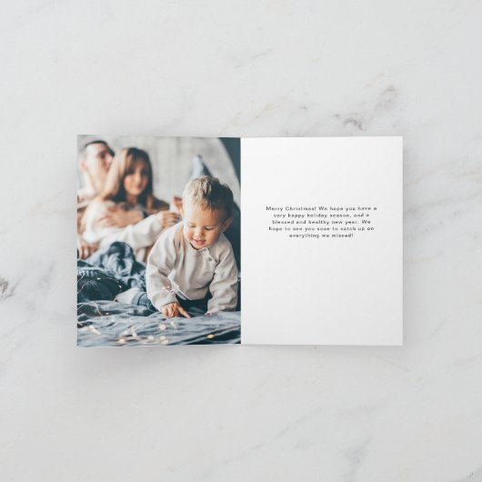 家族エレガントの写真と名前 |メリークリスマス シーズンカード (内部)