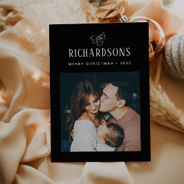 家族エレガントの写真と名前 |メリークリスマス シーズンカード