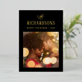 家族エレガントの写真と名前 |メリークリスマス 箔シーズンカード (立ち正面)