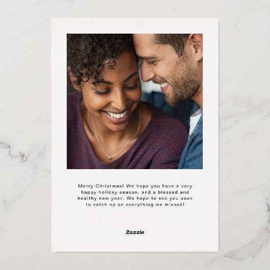 家族エレガントの写真と名前 |メリークリスマス 箔シーズンカード (裏面)