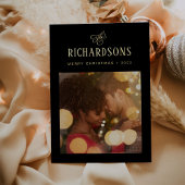 家族エレガントの写真と名前 |メリークリスマス 箔シーズンカード