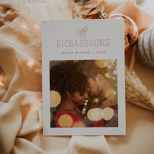 家族エレガントの写真と名前 | Warm Wishes 箔シーズンカード