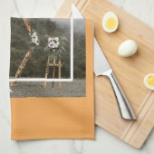 家族エレガントの写真と幸せな感謝祭 キッチンタオル (四つ折り)