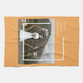 家族エレガントの写真と幸せな感謝祭 キッチンタオル (横)