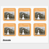 家族エレガントの写真と幸せな感謝祭 スクエアシール (シート)