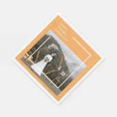 家族エレガントの写真と幸せな感謝祭 スタンダードランチョンナプキン (角)