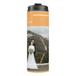 家族エレガントの写真と幸せな感謝祭 タンブラー