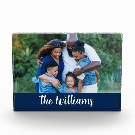 家族エレガントの写真と署名 フォトブロック (正面)