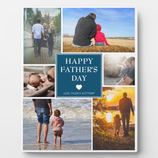 家族エレガントの写真コラージュ |父の日 フォトプラーク (正面)