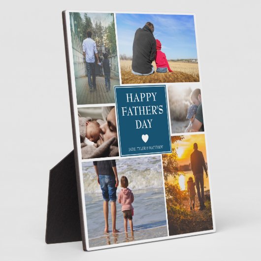家族エレガントの写真コラージュ |父の日 フォトプラーク (側面)