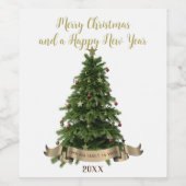 家族エレガントの名からクリスマスのメリーツリー ワインラベル (シングルラベル)