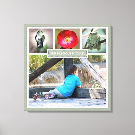 家族エレガントの思い出フォトコラージュ キャンバスプリント (正面)