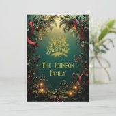 家族エレガントの挨拶とエバーグリーンガーランド 招待状 (スタンド正面)