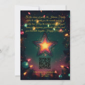 家族エレガントの挨拶とエバーグリーンガーランド 招待状 (裏面)