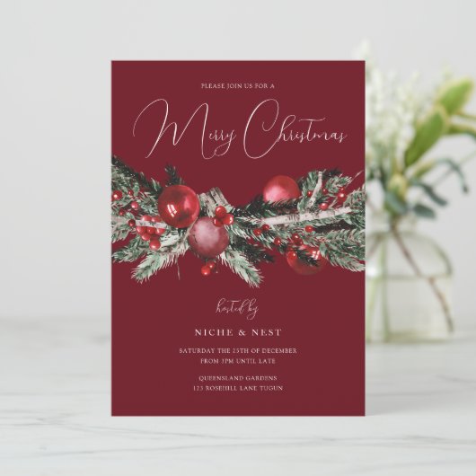 家族エレガントまたはオフィスのクリスマスパーティー 招待状 (スタンド正面)