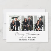 家族エレガントクリスマスコラージュ シーズンカード (正面)
