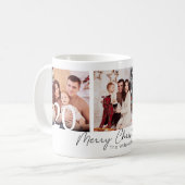 家族エレガントクリスマス写真コラージュ コーヒーマグカップ (正面左)