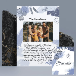 家族エレガントパーソナライズされたのクリスマスフォトカード シーズンカード