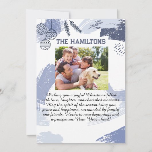 家族エレガントパーソナライズされたのクリスマスフォトカード シーズンカード (裏面)