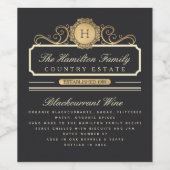 家族エレガントホーム金ゴールド成分ワイン ワインラベル (シングルラベル)