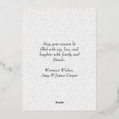 家族エレガントモダン写真クリスマススクリプト金ゴールド 箔シーズンカード (裏面)