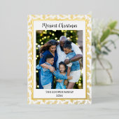 家族エレガントモダン写真クリスマス金ゴールド 箔シーズンカード (立ち正面)