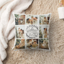 家族エレガントモダン写真コラージュのモノグラムギフト