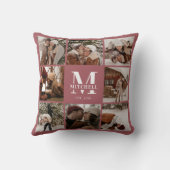 家族エレガントモダン写真コラージュ新しいギフト クッション (裏面)