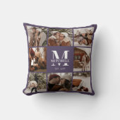 家族エレガントモダン写真コラージュ | パープル クッション (正面)