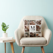 家族エレガントモダン写真コラージュ | モノグラム クッション (椅子)