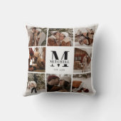 家族エレガントモダン写真コラージュ | モノグラム クッション (裏面)